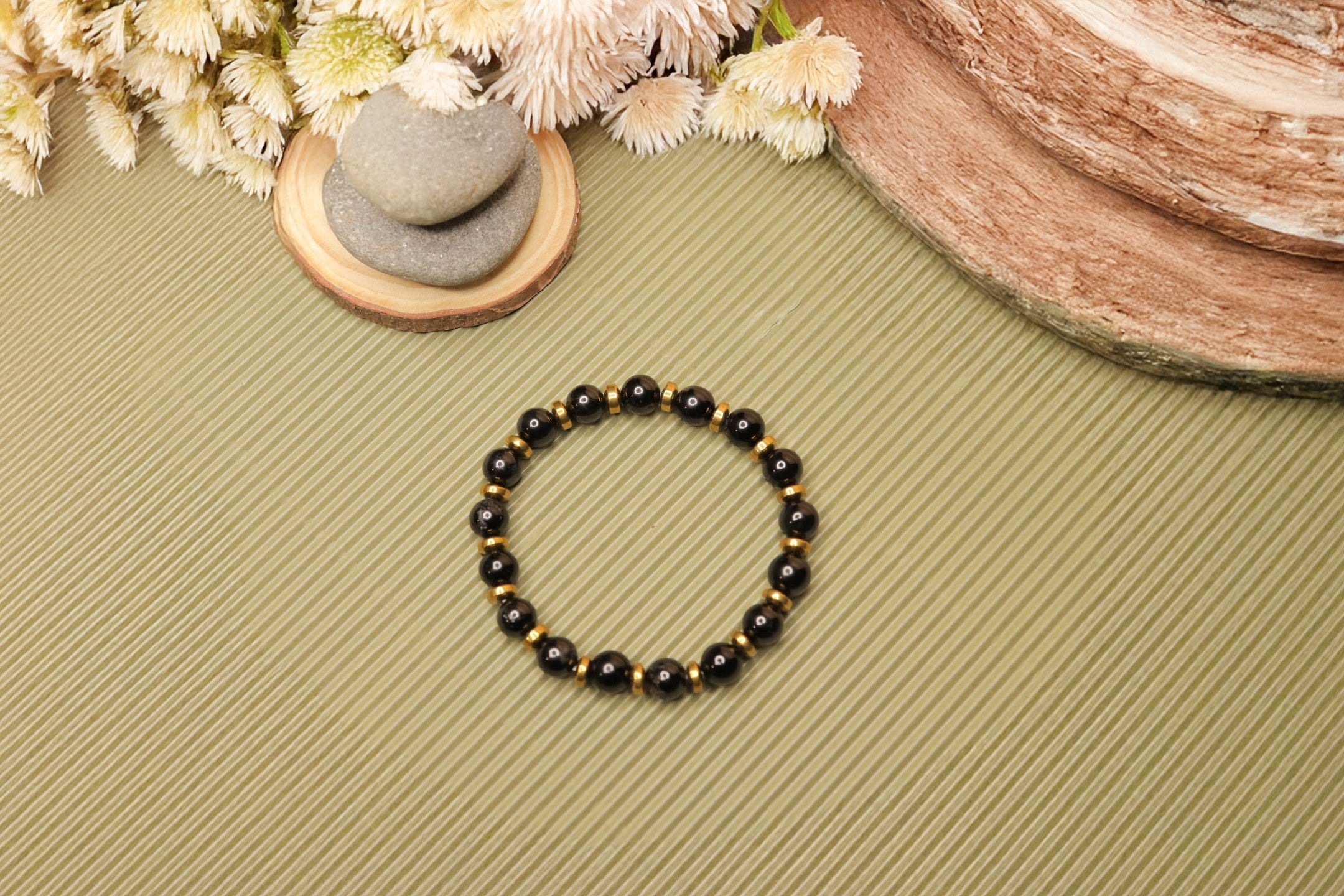 Black Tourmaline & Hematite Energy Shield Bracelet