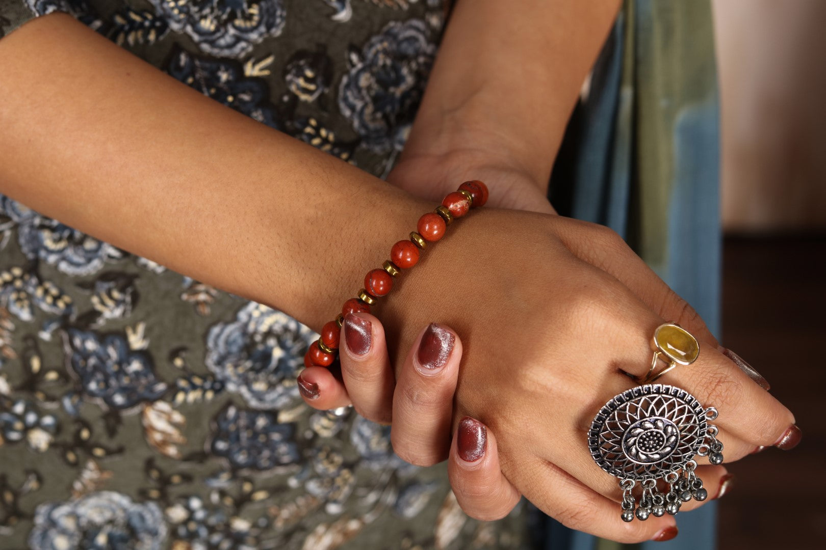 Red Jasper & Hematite Strength Bracelet