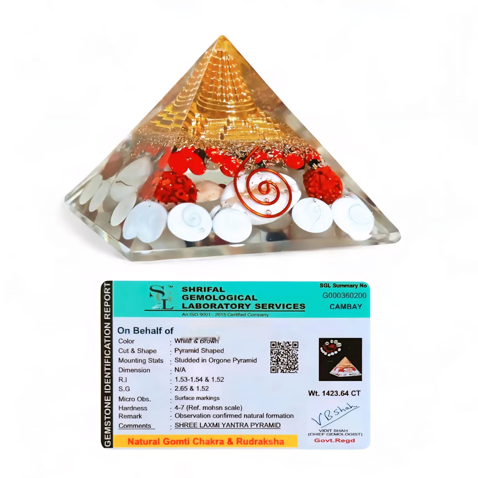 Original Certified Laxmi Pyramid